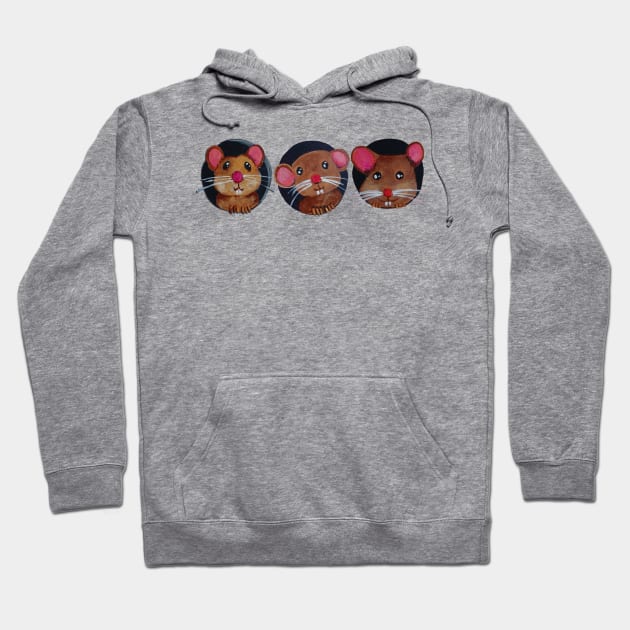 Three mouses Hoodie by PaintingsbyArlette